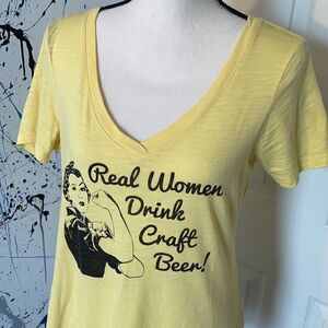 Next Level ‘Real Women Drink Craft Beer!’ tee, L